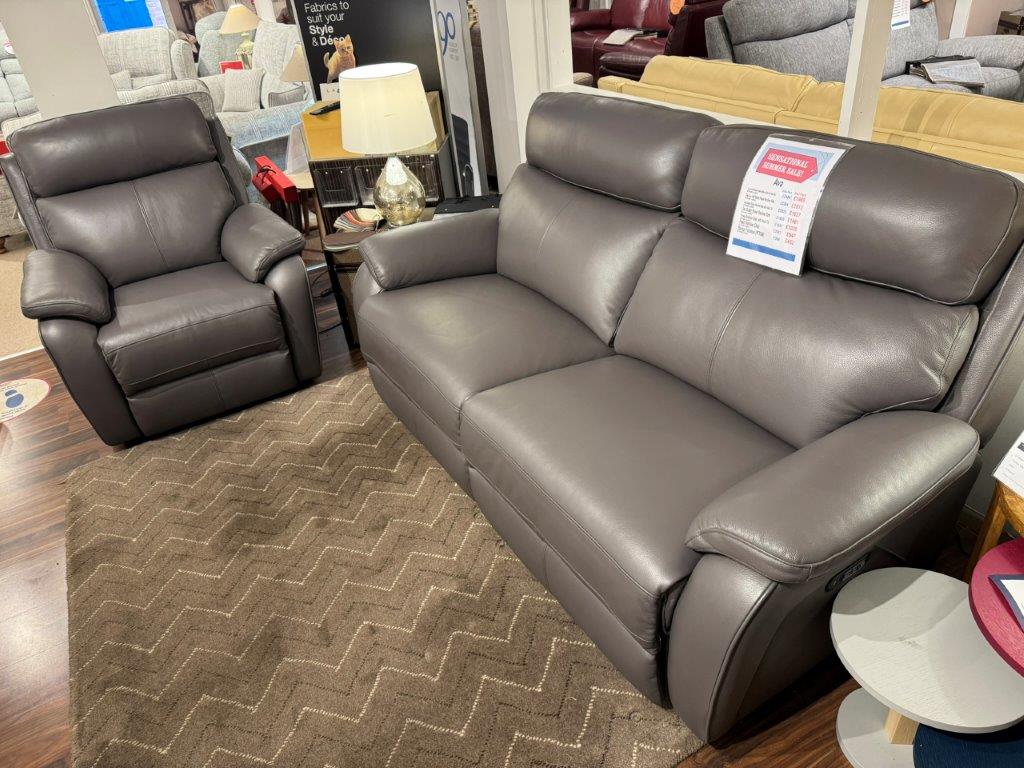 Premier Ava 2.5 Seater Power Recliner Sofa With Power Head Tilt & 2 X Power Recliner Chairs With Power Head Tilt