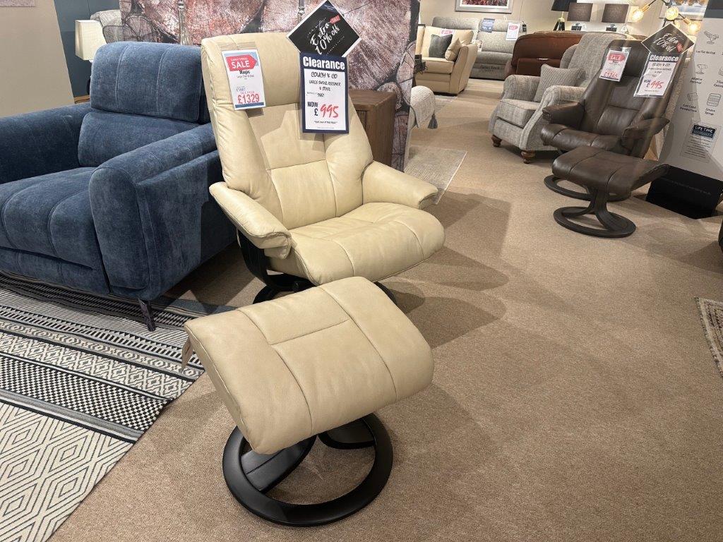 Couch & Co Large Swivel Chair & Stool