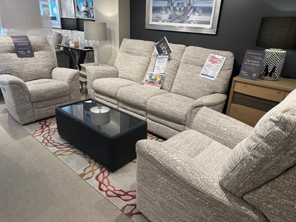 Parker Knoll Hudson, 3 Seater Sofa, Chair & Power Reclining Chair With Power Head Tilt & Lumbar