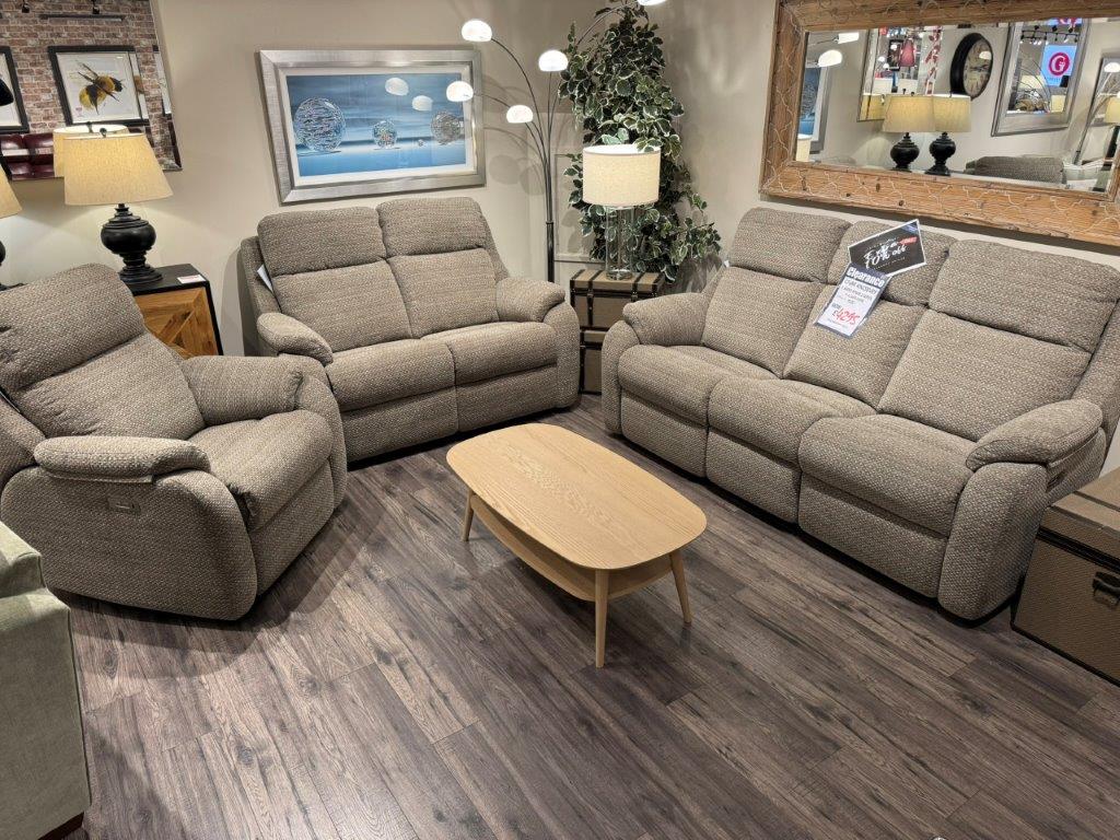 G Plan Kingsbury 3 Seater Power Recliner Sofa, 2 Seater Sofa & Power Recliner Chair