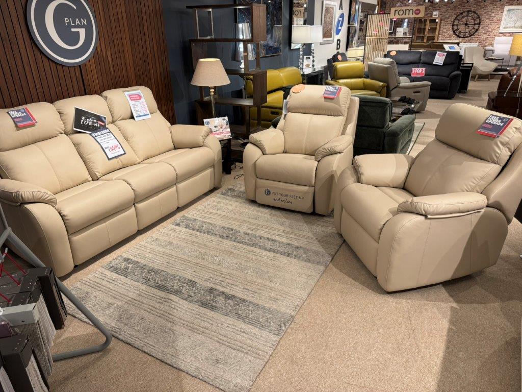 G Plan Kingsbury 3 Seater Sofa, Chair & Power Reclining Chair With Head Tilt & Lumbar **Sorry Sold!**