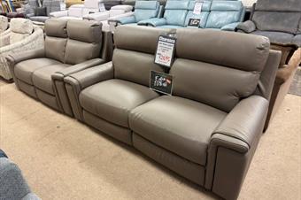 New Trend Legacy 3 Seater Power Recliner Sofa (With Power Head Tilt & Power Lumbar Support) & 2 Seater Fixed Sofa