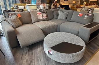G Plan Vintage Morley Power Reclining Corner Group And Swivel Stool
