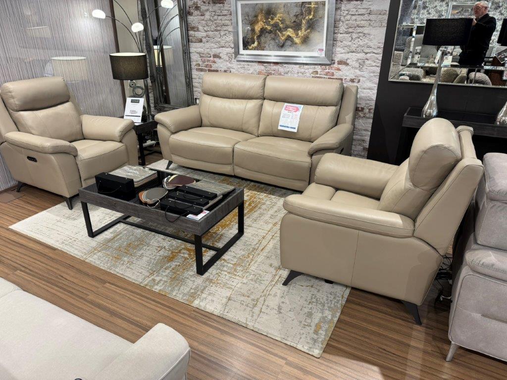 Premier Sorrento 2.5 Seater Power Recliner Sofa (With Power Head Tilt) & 2 x Power Recliner Chairs (With Power Head Tilt) **Sorry Sold!**